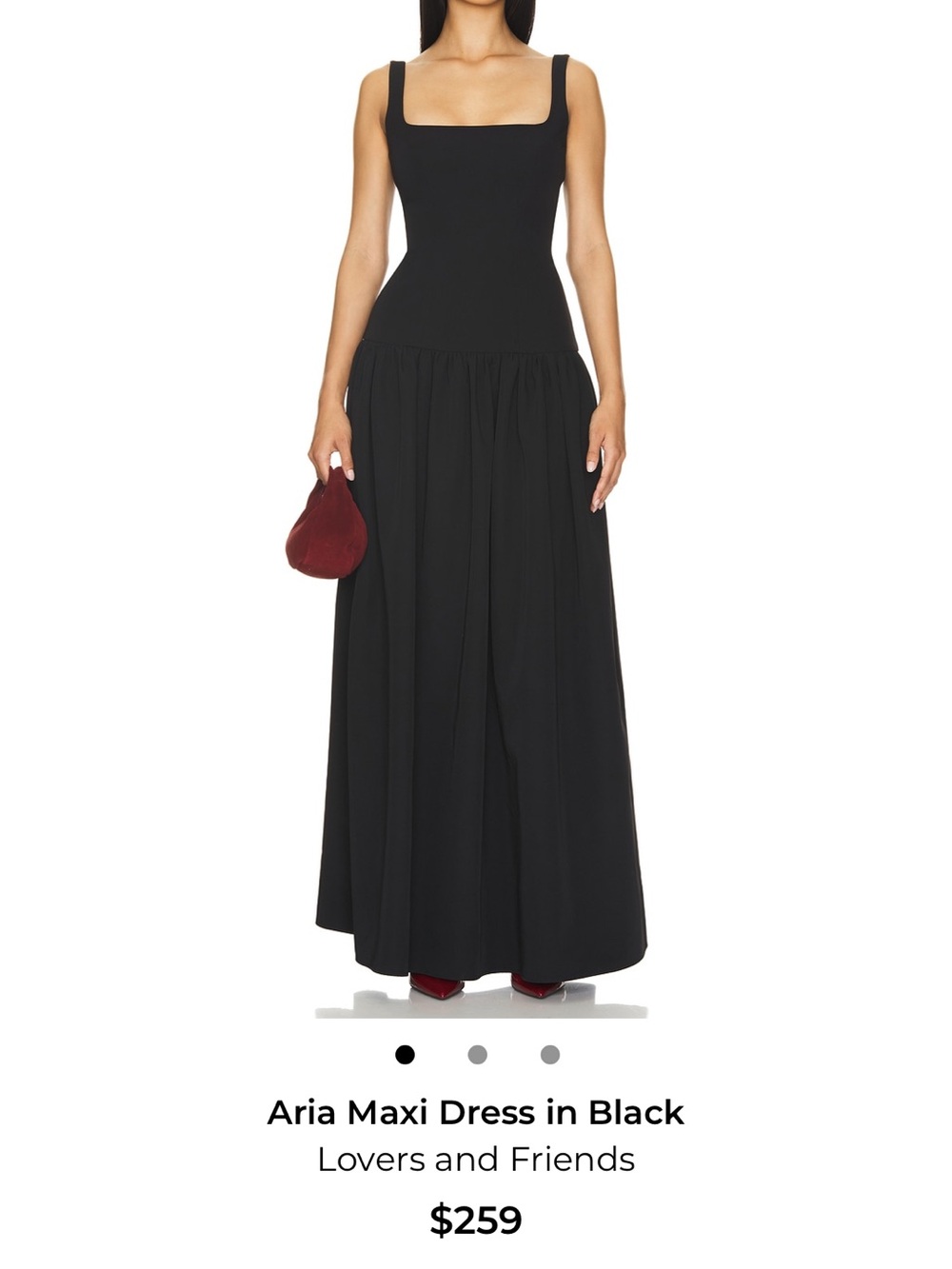 Lovers + Friends Black Square-Neck Maxi Dress
